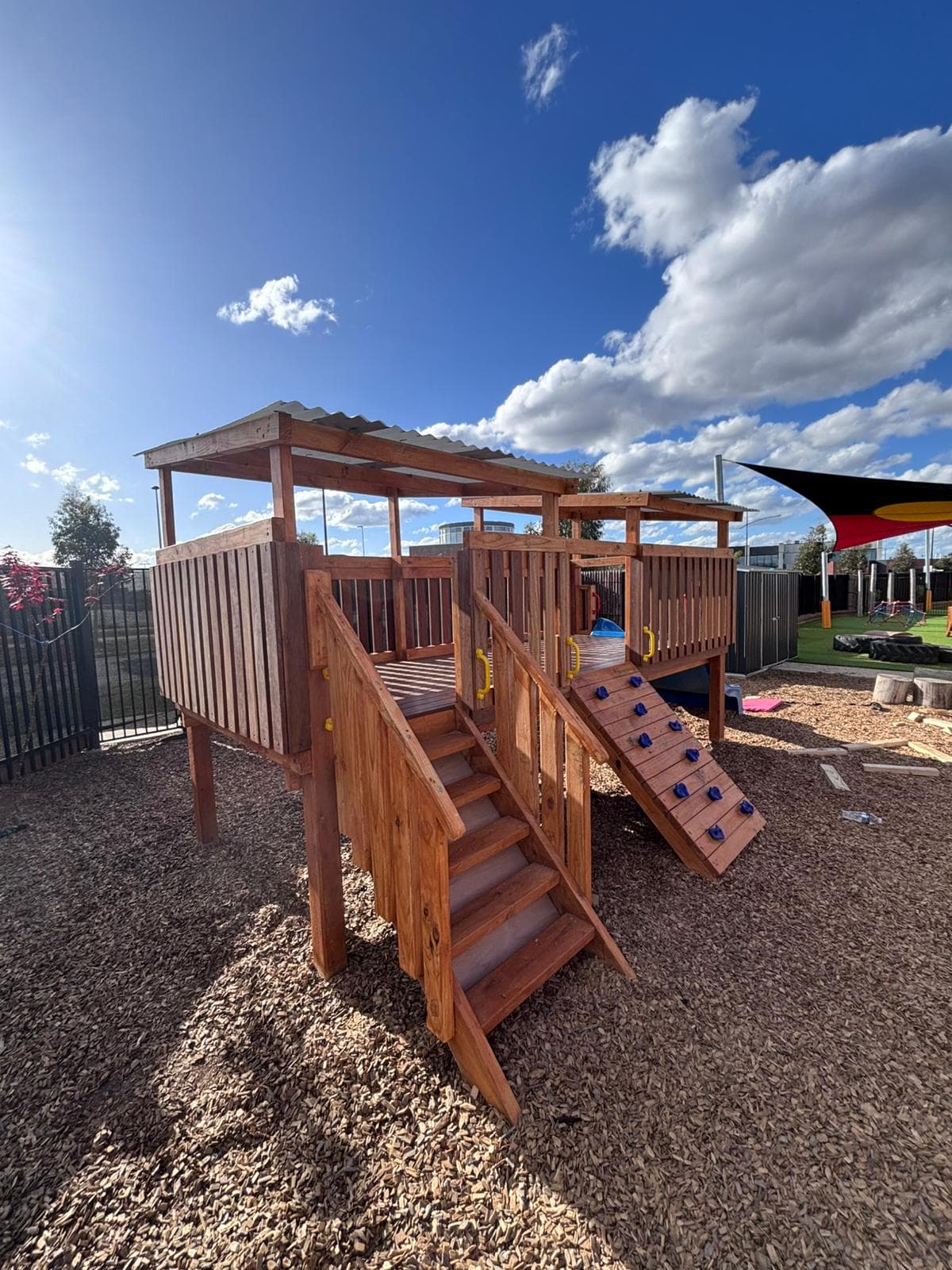 Timber playground deck structure